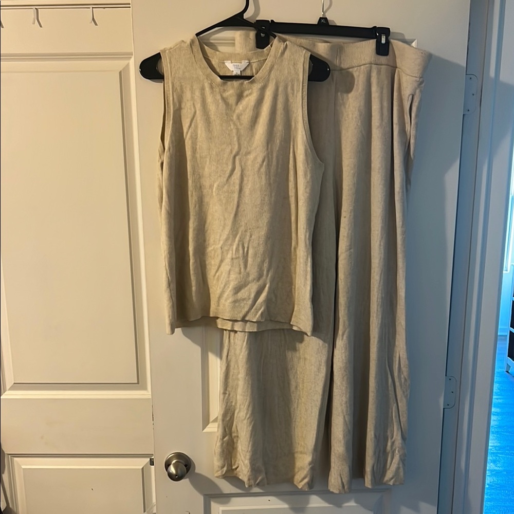 Time and Tru Cream Maxi A-Line Skirt Set
